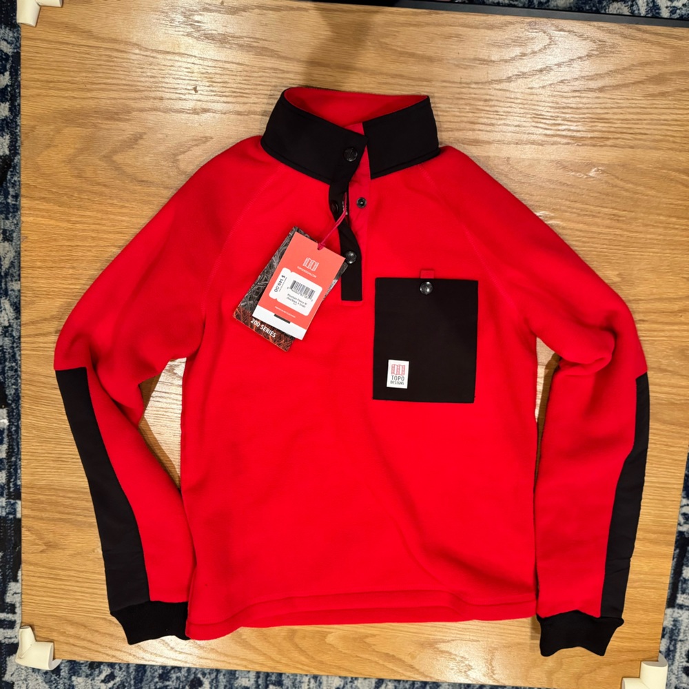 Topo Designs - Women’s Mountian Fleece - Red/Black X-Small